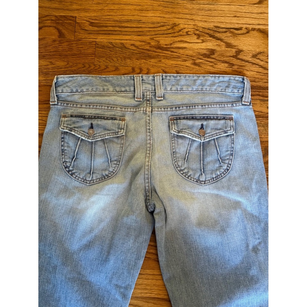 Gap Vintage 2002 Light Wash Flare Jeans Low Rise Wide Leg Denim Size 12 Reg - Picture 3 of 15